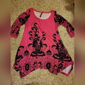 White Mark pink and black asymmetrical top Size M